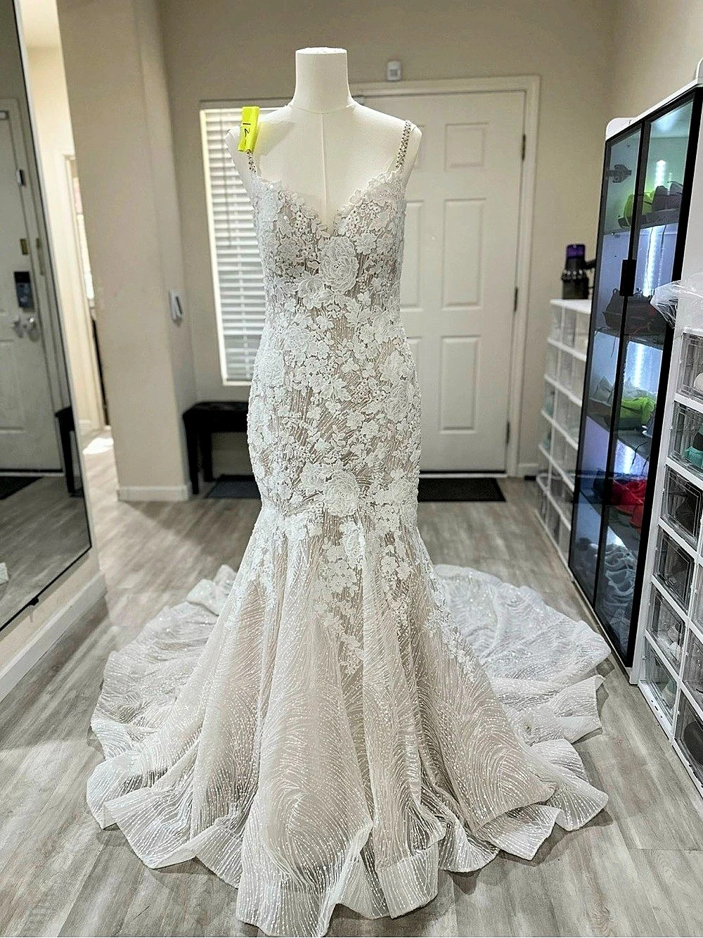 Allure 9613, size 12. Floral Lace Mermaid Wedding Gown in White